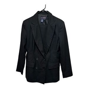 J. G. Hook Double-Breasted Long Sleeve Lapel Collar Pantsuit W Size 10 Black